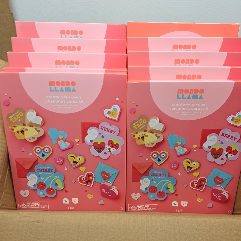 10 Boxes, Monday Llama Create Your Own Valentine Cards Kits For Class, Family's